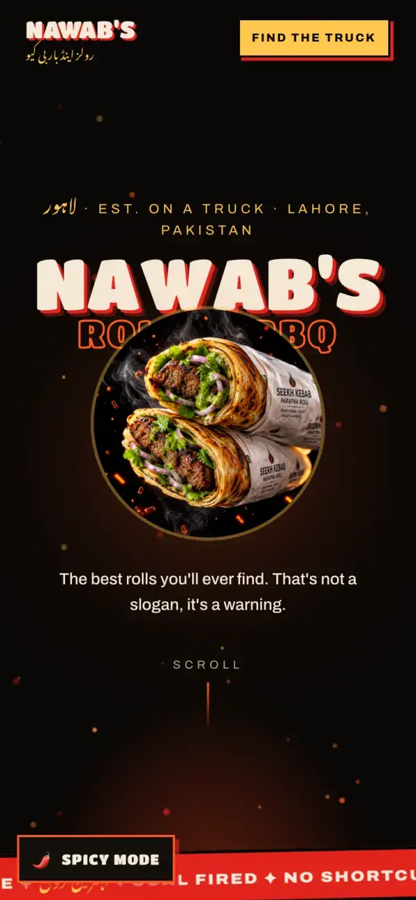 Nawab's Rolls & BBQ on a phone